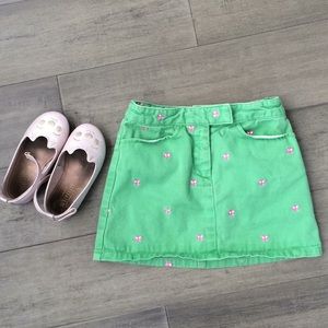 Gap Green and Butterfly jean skirt size 4T